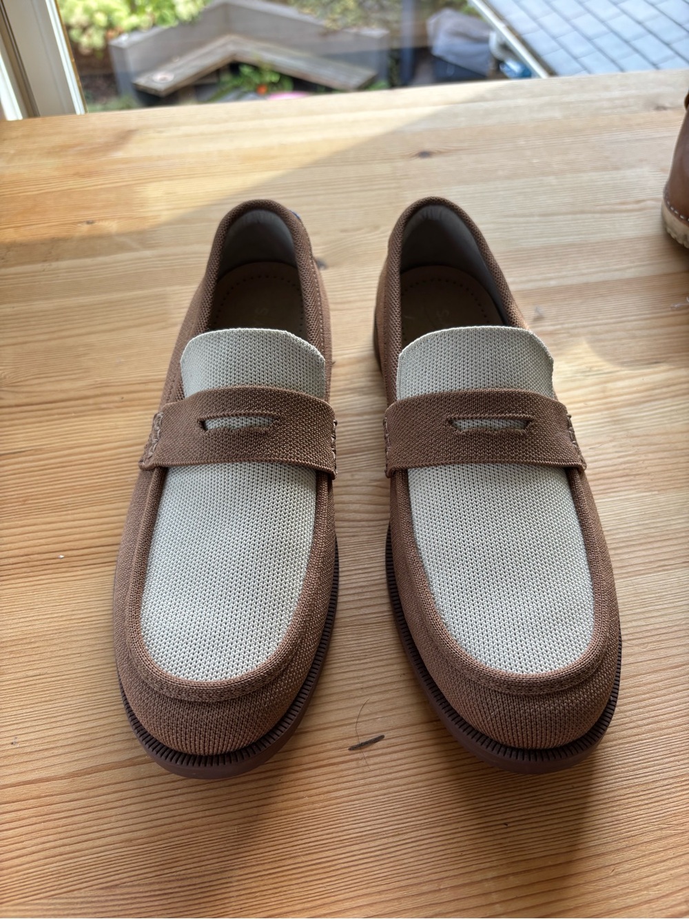 Rothy's Cream and Brown Two-Tone Women's Loafers